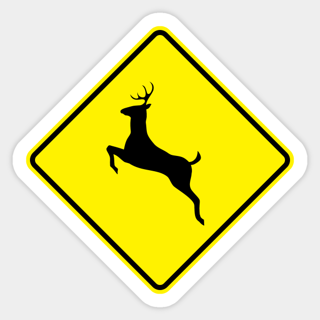 deer-xing-sign-deer-sticker-teepublic-uk